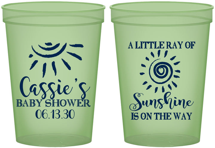 Custom Baby Shower 16 oz Glow In The Dark Cups - Sunshine | 90179