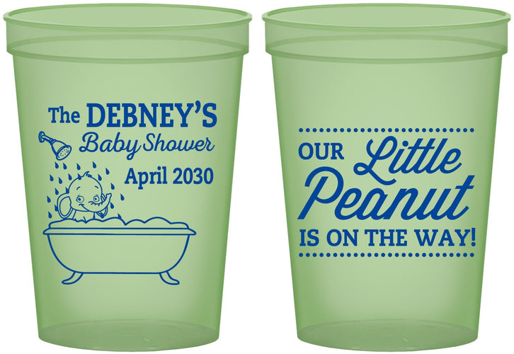 Custom Baby Shower 16 oz Glow In The Dark Cups - Little Peanut | 90180