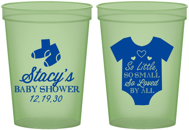 Custom Baby Shower 16 oz Glow In The Dark Cups - Loved By All | 90188