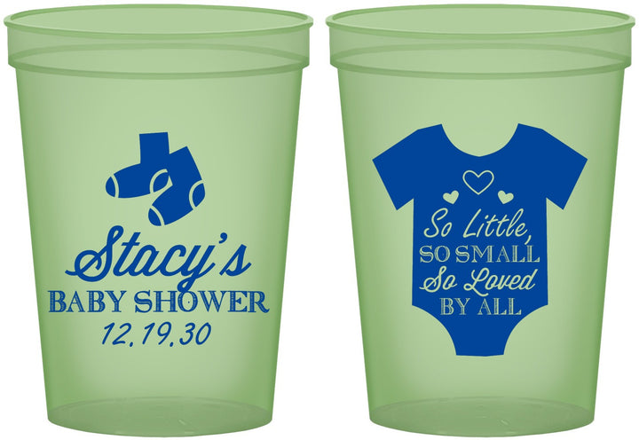 Custom Baby Shower 16 oz Glow In The Dark Cups - Loved By All | 90188