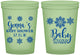 Custom Baby Shower 16 oz Glow In The Dark Cups - Christmas Snowflakes | 90192