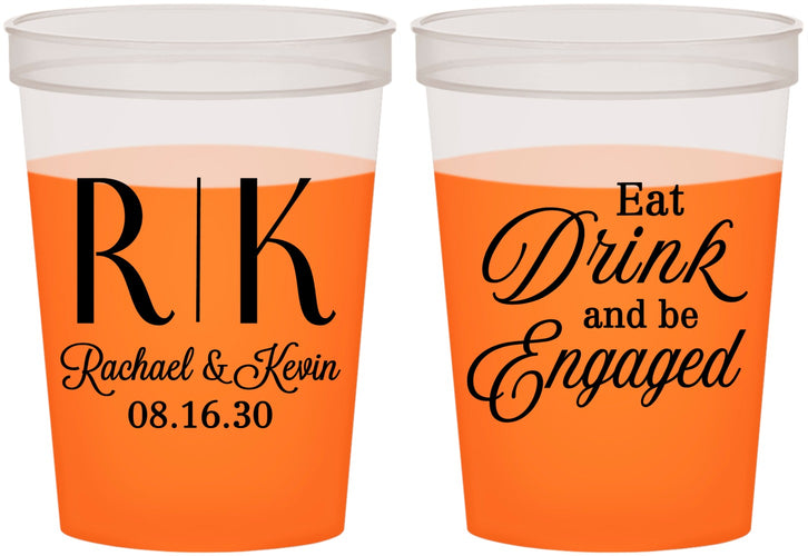 Custom Engagement 16 oz Color Changing Cups - Eat Drink Be Engaged | 10000