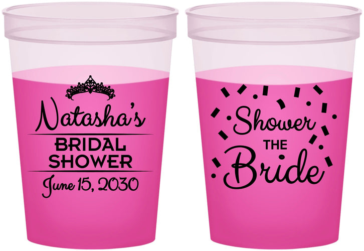 Custom Bridal Shower 16 oz Color Changing Cups - Shower The Bride | 100001