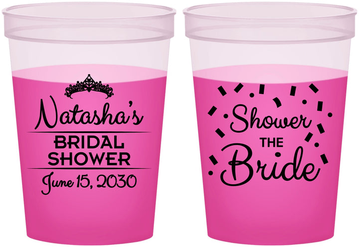 Custom Bridal Shower 16 oz Color Changing Cups - Shower The Bride | 100001