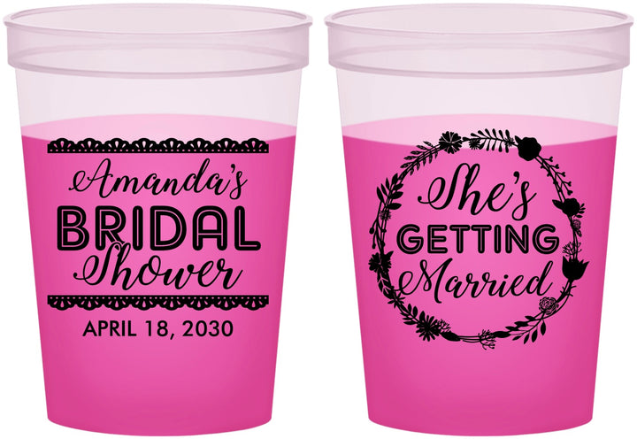 Custom Bridal Shower 16 oz Color Changing Cups - She's Getting Married | 100003