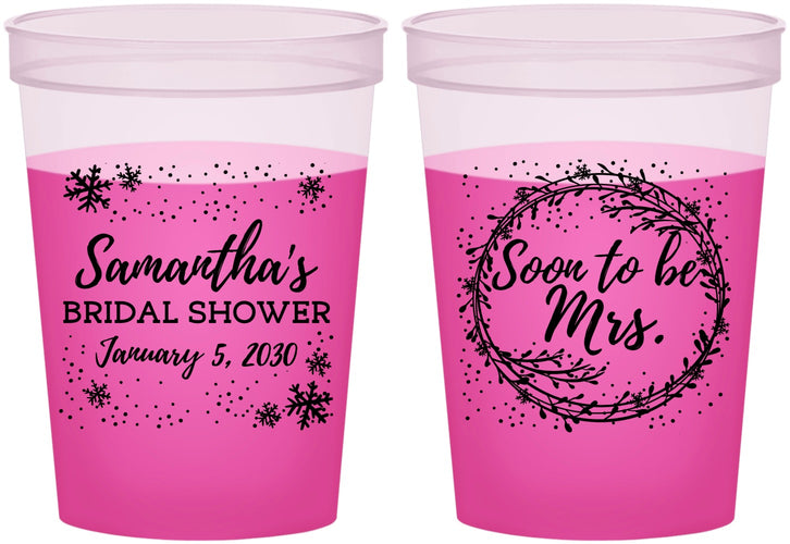 Custom Bridal Shower 16 oz Color Changing Cups - Soon To Be Mrs | 100004
