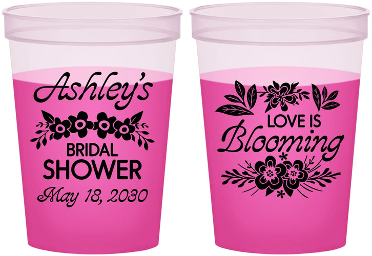 Custom Bridal Shower 16 oz Color Changing Cups - Love Is Blooming | 100007