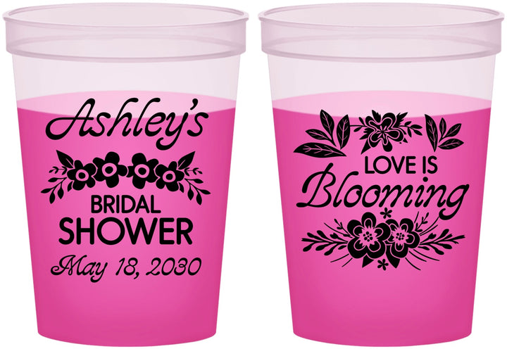 Custom Bridal Shower 16 oz Color Changing Cups - Love Is Blooming | 100007