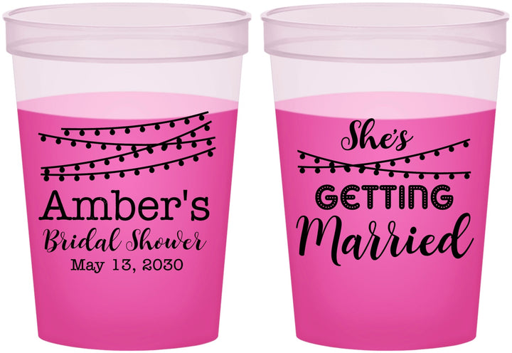 Custom Bridal Shower 16 oz Color Changing Cups - She's Getting Married | 100008