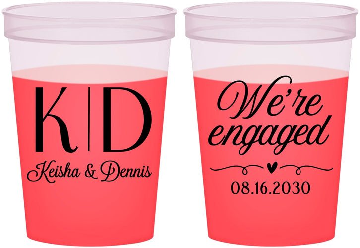 Custom Engagement 16 oz Color Changing Cups - We Are Engaged | 10001