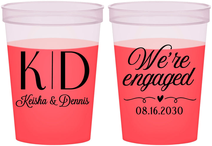 Custom Engagement 16 oz Color Changing Cups - We Are Engaged | 10001