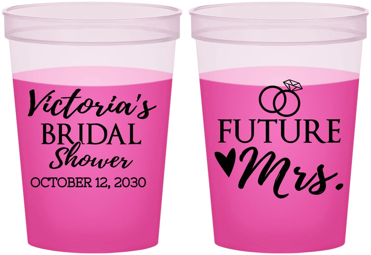 Custom Bridal Shower 16 oz Color Changing Cups - Future Mrs | 100012