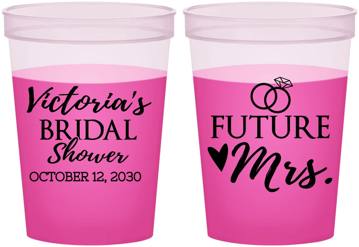 Custom Bridal Shower 16 oz Color Changing Cups - Future Mrs | 100012