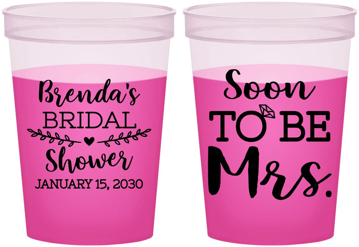Custom Bridal Shower 16 oz Color Changing Cups - Soon To Be Mrs | 100013