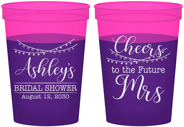 Custom Bridal Shower 16 oz Color Changing Cups - Future Mrs | 100018