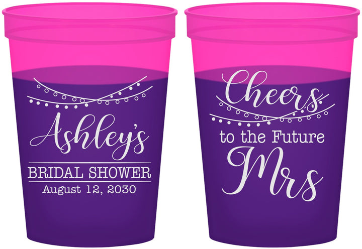 Custom Bridal Shower 16 oz Color Changing Cups - Future Mrs | 100018