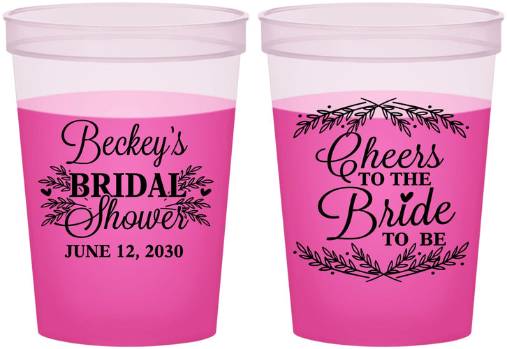 Custom Bridal Shower 16 oz Color Changing Cups - Cheers To The Bride | 100019