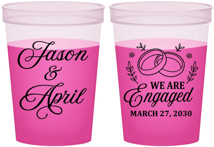 Custom Engagement 16 oz Color Changing Cups - We Are Engaged | 10003