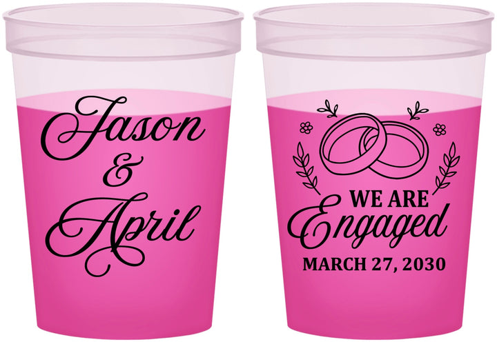 Custom Engagement 16 oz Color Changing Cups - We Are Engaged | 10003