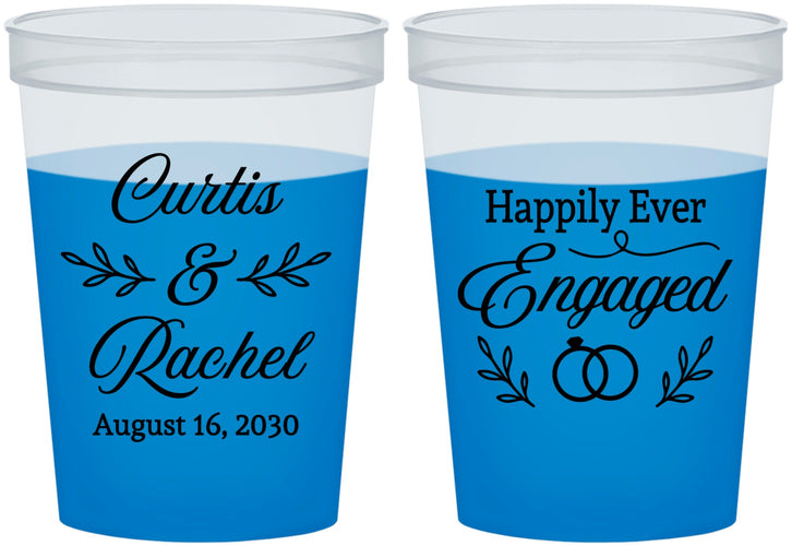 Custom Engagement 16 oz Color Changing Cups - Happily Ever Engaged | 10004