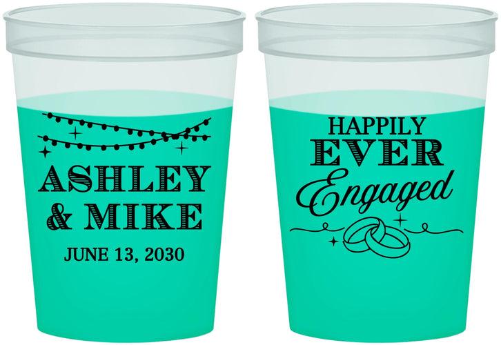 Custom Engagement 16 oz Color Changing Cups - Happily Ever Engaged | 10006