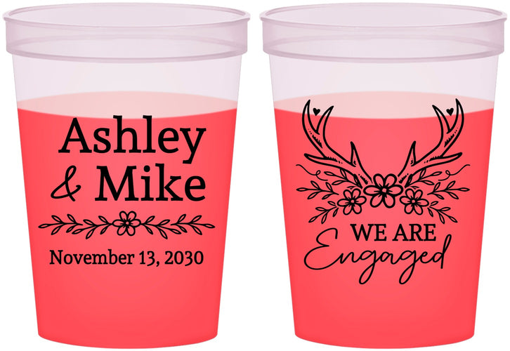 Custom Engagement 16 oz Color Changing Cups - We Are Engaged | 10009