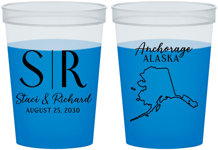 Custom Wedding 16 oz Color Changing Cups - Alaska | 101