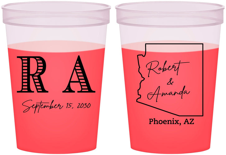 Custom Wedding 16 oz Color Changing Cups - Arizona | 102