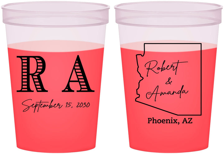 Custom Wedding 16 oz Color Changing Cups - Arizona | 102