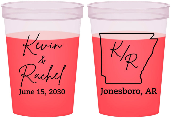 Custom Wedding 16 oz Color Changing Cups - Arkansas | 103