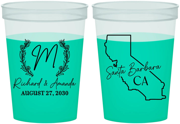 Custom Wedding 16 oz Color Changing Cups - California | 104