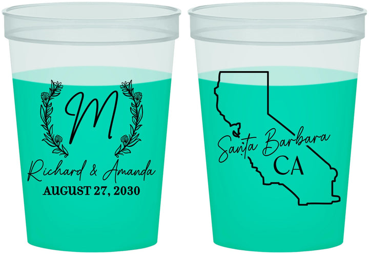 Custom Wedding 16 oz Color Changing Cups - California | 104