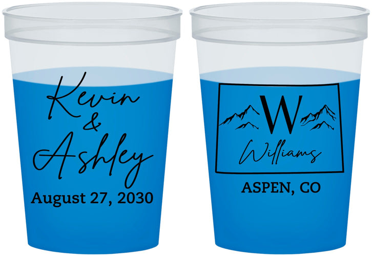 Custom Wedding 16 oz Color Changing Cups - Colorado | 105
