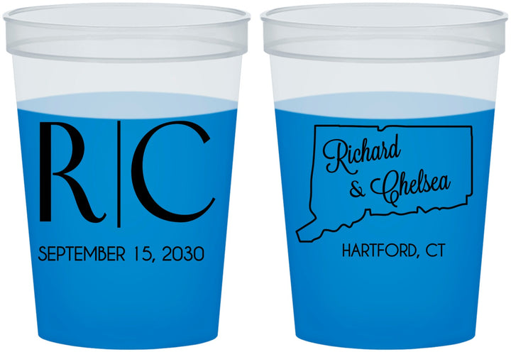 Custom Wedding 16 oz Color Changing Cups - Connecticut | 106