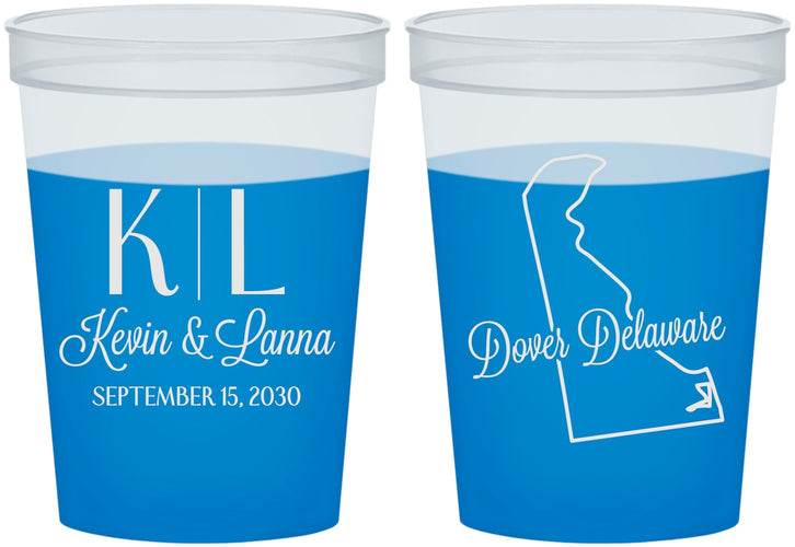 Custom Wedding 16 oz Color Changing Cups - Delaware | 107