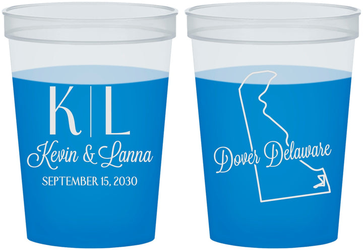 Custom Wedding 16 oz Color Changing Cups - Delaware | 107
