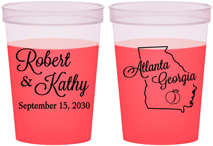 Custom Wedding 16 oz Color Changing Cups - Georgia | 109
