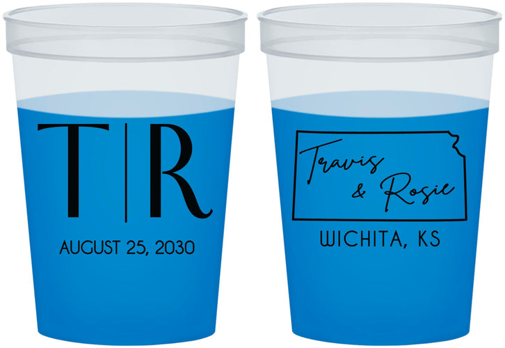 Custom Wedding 16 oz Color Changing Cups - Kansas | 115