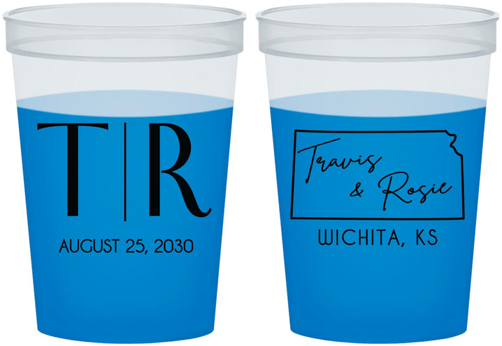 Custom Wedding 16 oz Color Changing Cups - Kansas | 115