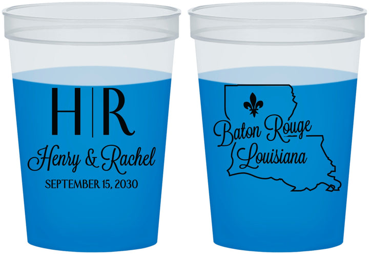 Custom Wedding 16 oz Color Changing Cups - Louisiana | 117