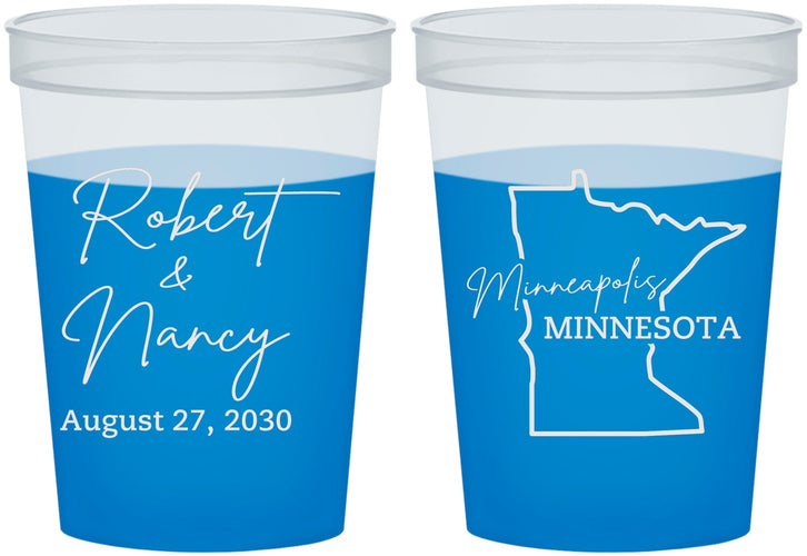 Custom Wedding 16 oz Color Changing Cups - Minnesota | 122