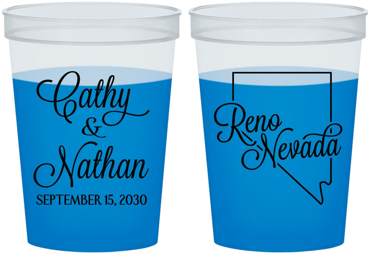 Custom Wedding 16 oz Color Changing Cups - Nevada | 127