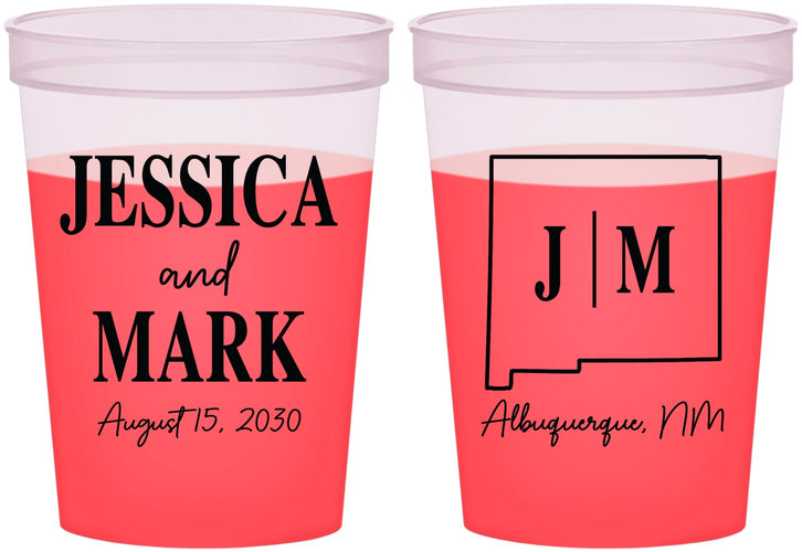 Custom Wedding 16 oz Color Changing Cups - New Mexico | 130
