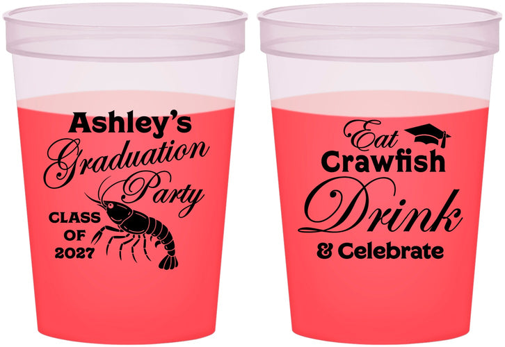 Custom Graduation 16 oz Color Changing Cups - Class Of 2027 Crawfish Boil | 130000