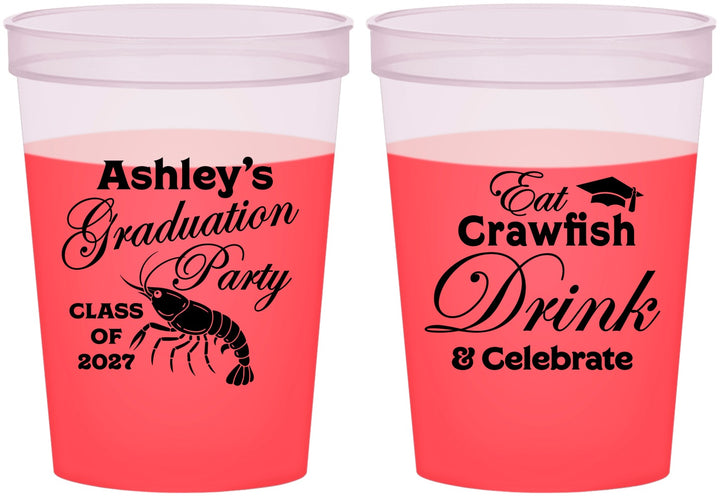 Custom Graduation 16 oz Color Changing Cups - Class Of 2027 Crawfish Boil | 130000
