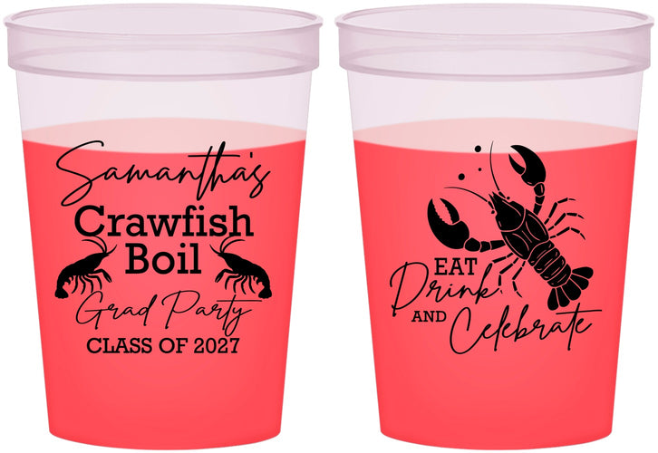 Custom Graduation 16 oz Color Changing Cups - Class Of 2027 Crawfish Boil | 130002