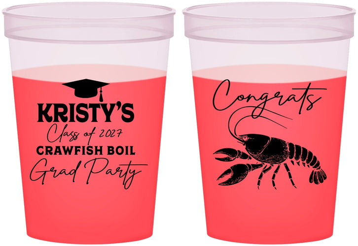 Custom Graduation 16 oz Color Changing Cups - Class Of 2027 Crawfish Boil | 130003