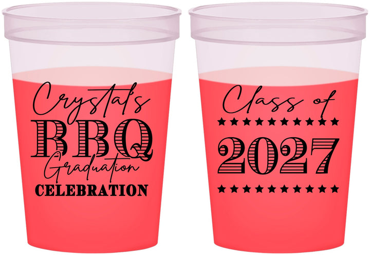 Custom Graduation 16 oz Color Changing Cups - Class Of 2027 Bbq | 130005