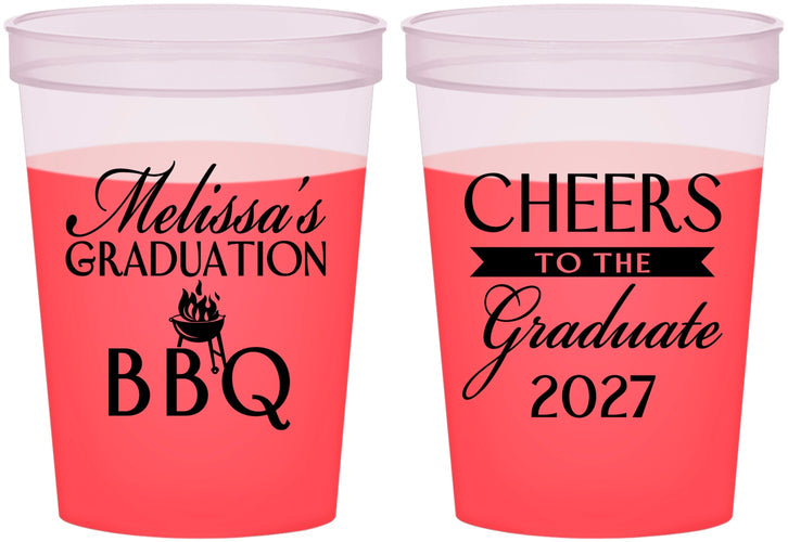 Custom Graduation 16 oz Color Changing Cups - Class Of 2027 Bbq | 130006