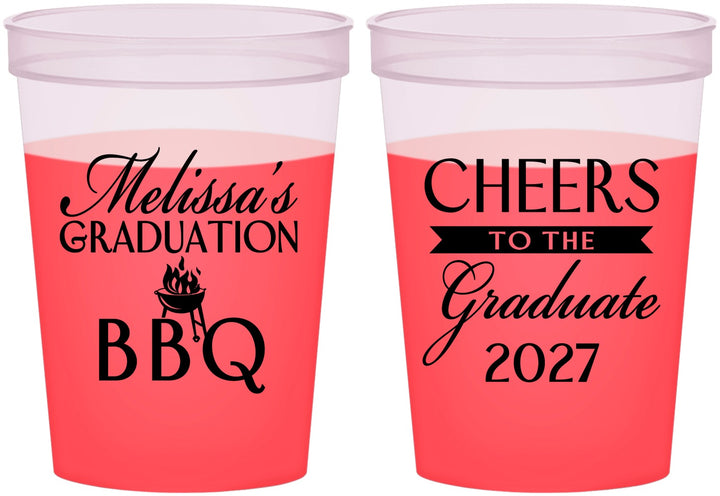 Custom Graduation 16 oz Color Changing Cups - Class Of 2027 Bbq | 130006